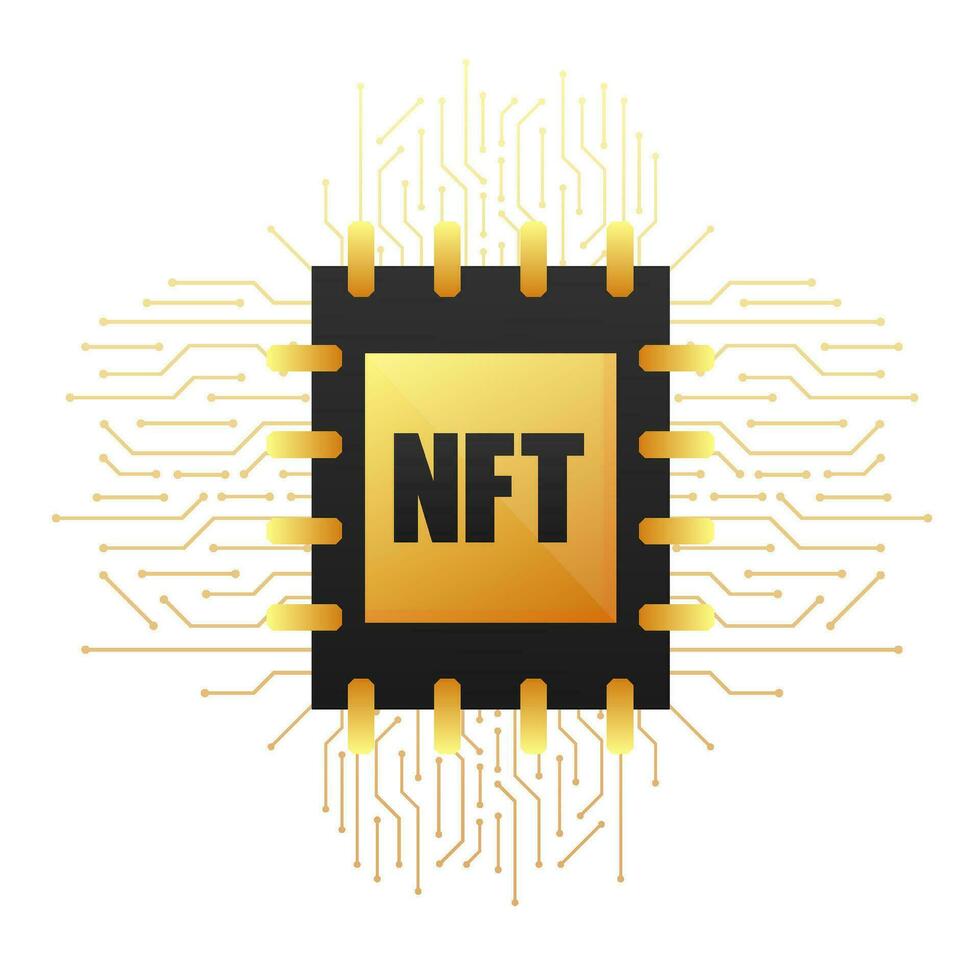 Icon with nft card. Non fungible token nft. Credit card. Bitcoin currency vector