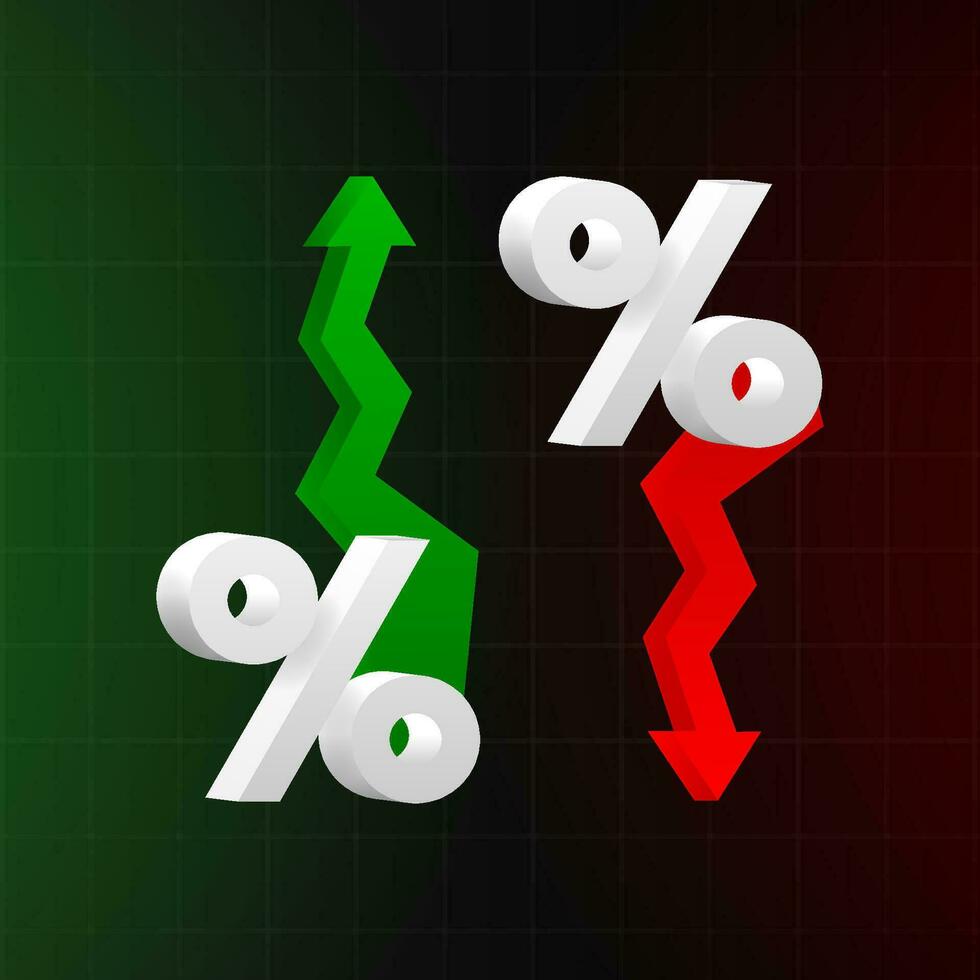 abajo flecha, por ciento firmar - descuento, rebaja sencillo símbolo. vector