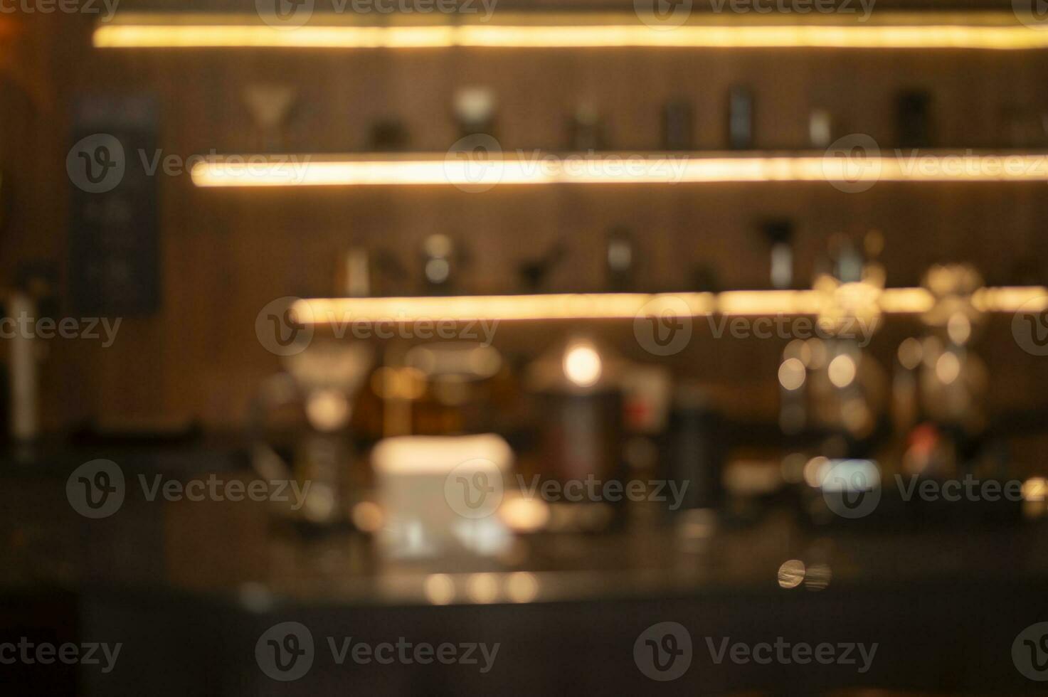 Blurred  background of modern coffee shop photo