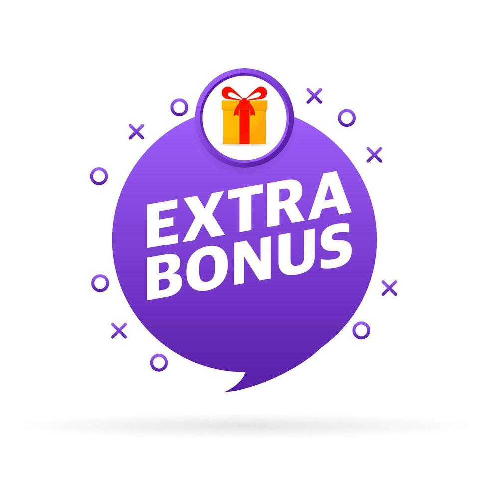 Extra bonus. Realistic banner. Product advertising. Web design. Vector illustration