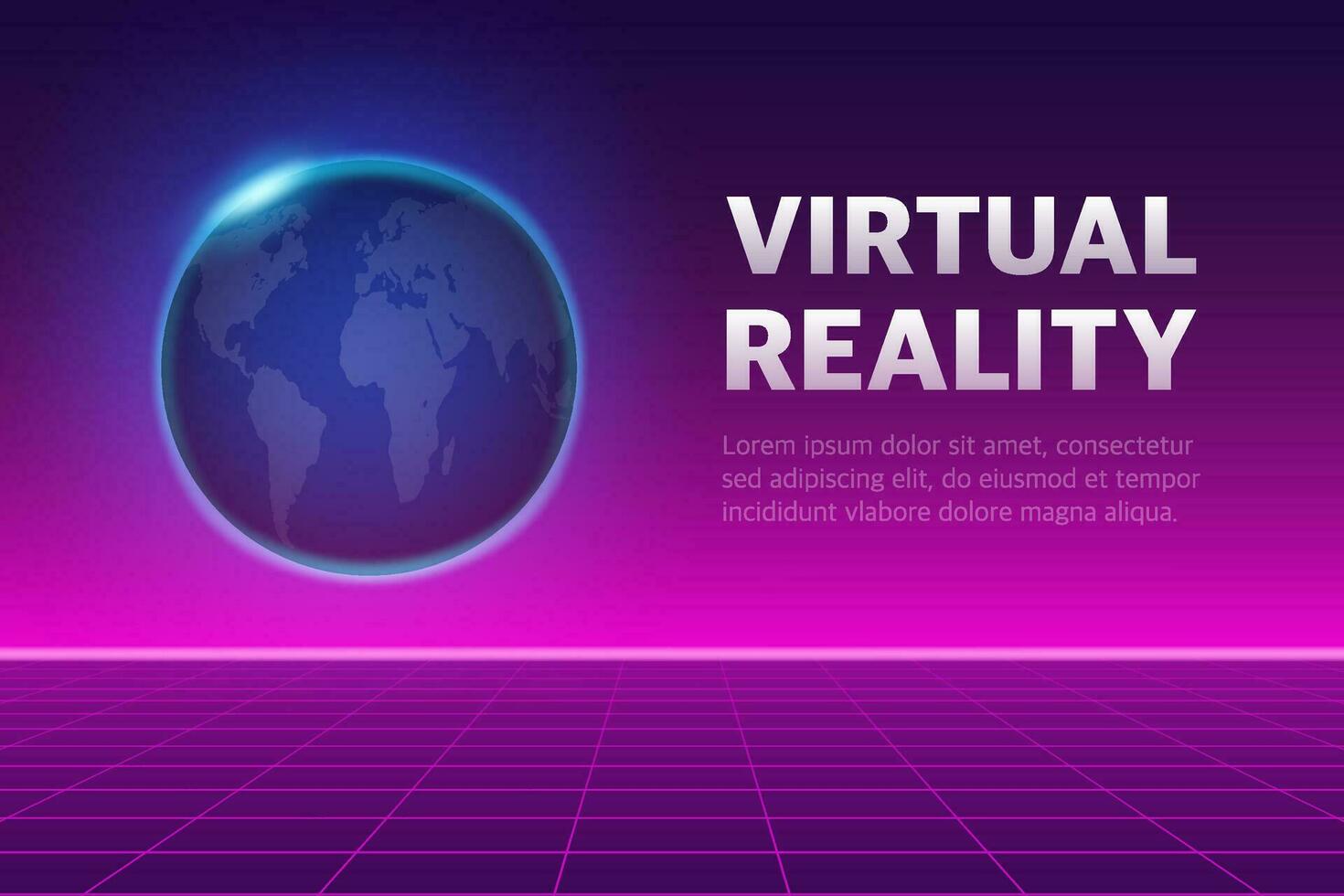 Metaverse technology concept. Digital space. Virtual reality. 3d vector. World map. vector