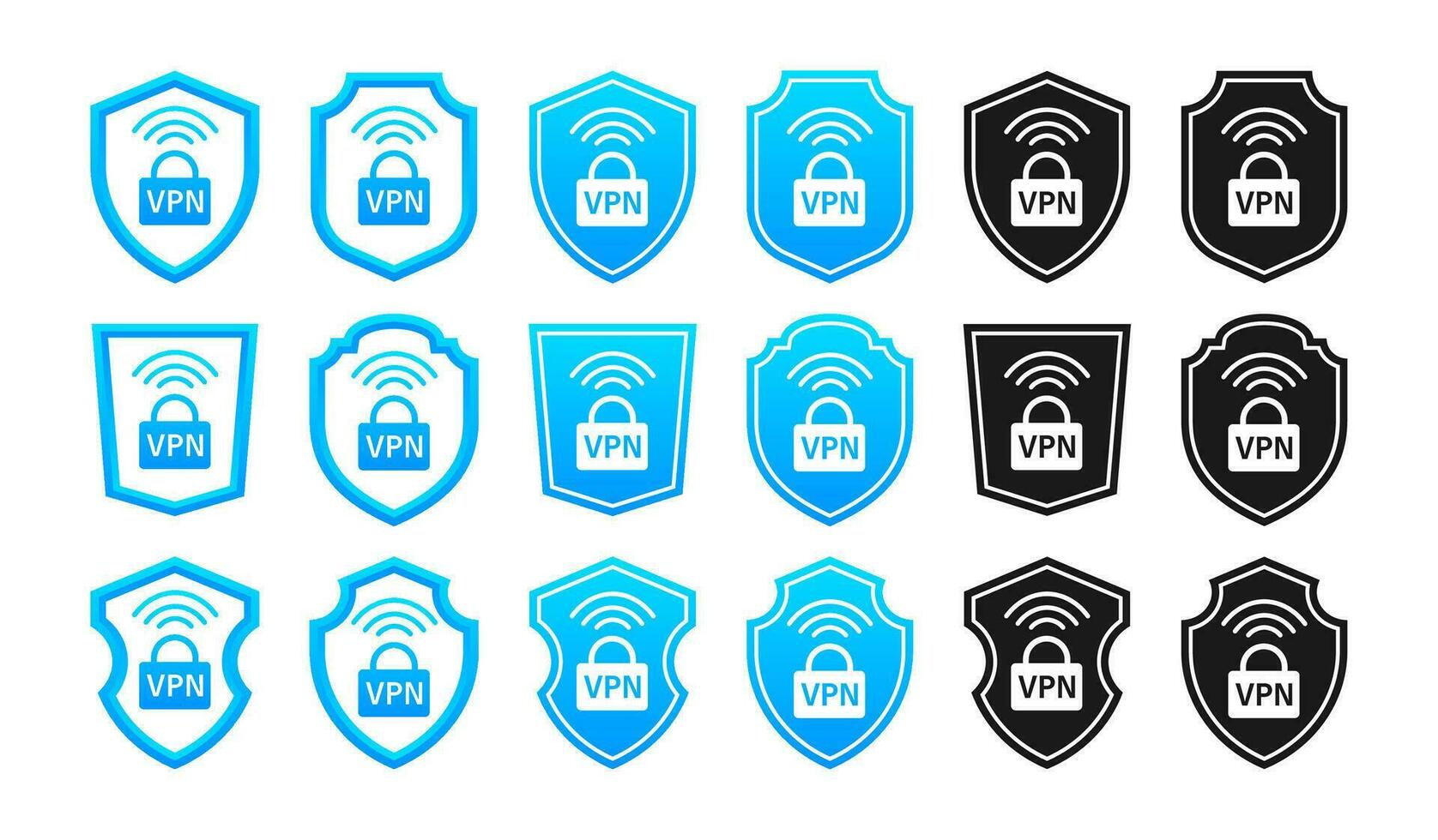 VPN Virtual private network connectivity. Shield with VPN vector