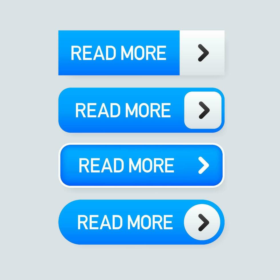 Flat read more button for web page design. Hand click icon symbol vector