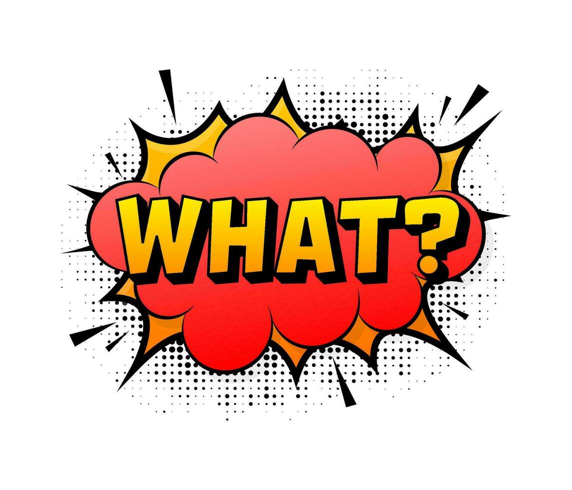  Speech bubble for comic text what. Cartoon comic sign. Effects ...