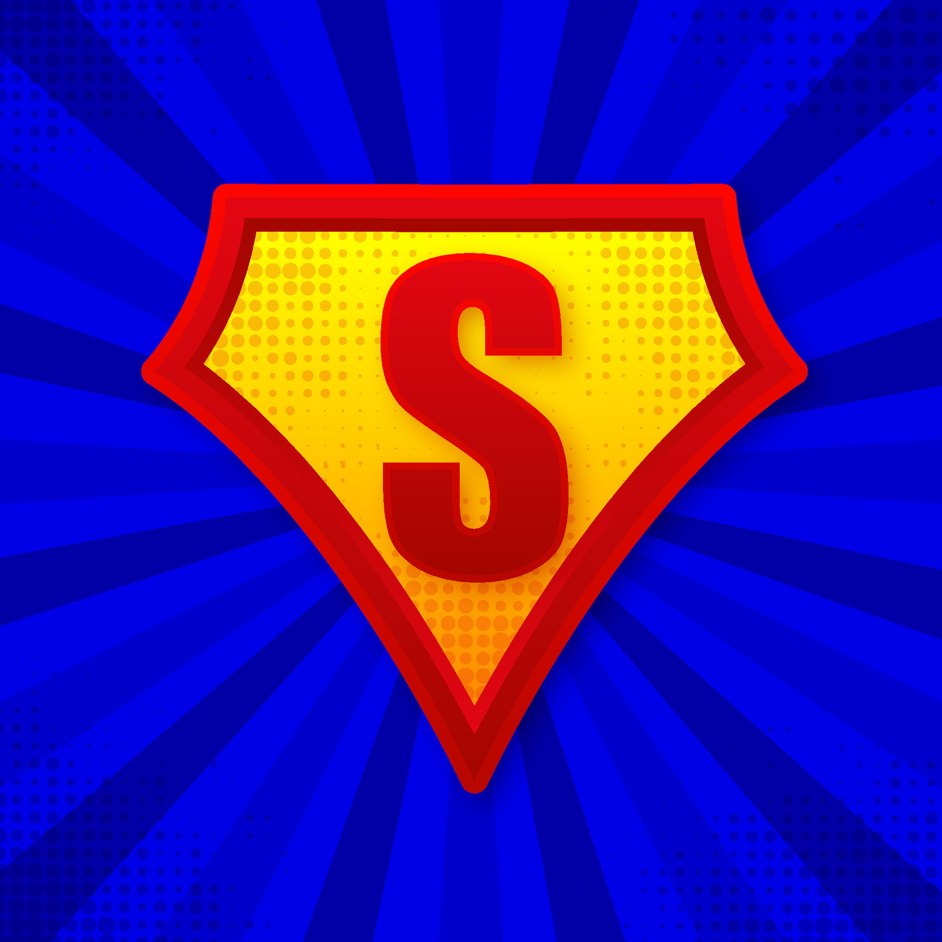 Superhero logo template Frame with divergent rays Super hero shield