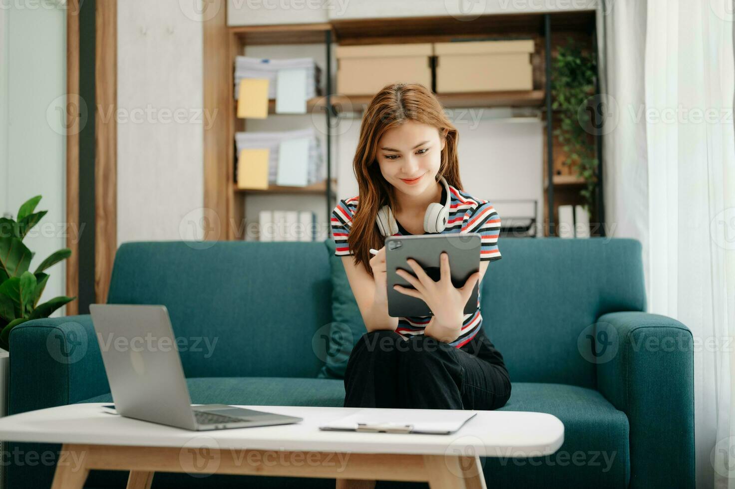 Premium Photo  Anime girl sitting at desk in classroom with other students  in background generative ai