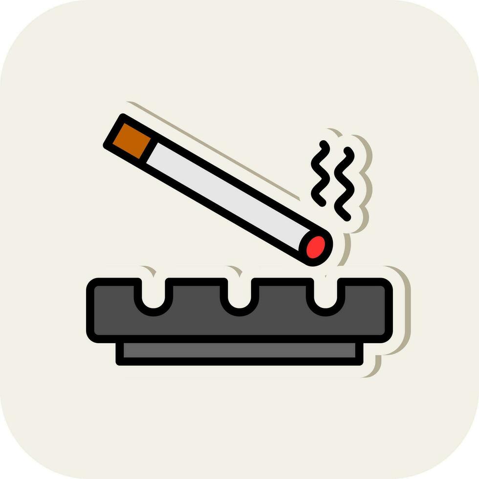 Ashtray Vector Icon Design