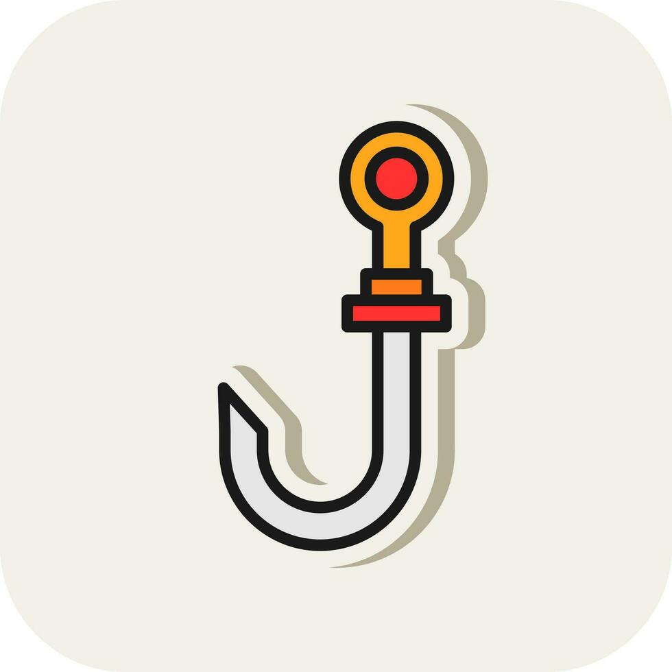 Fish Hook Vector Icon Design