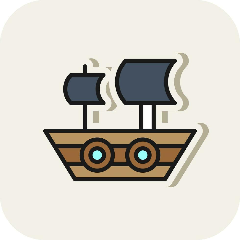 Pirate Ship Vector Icon Design