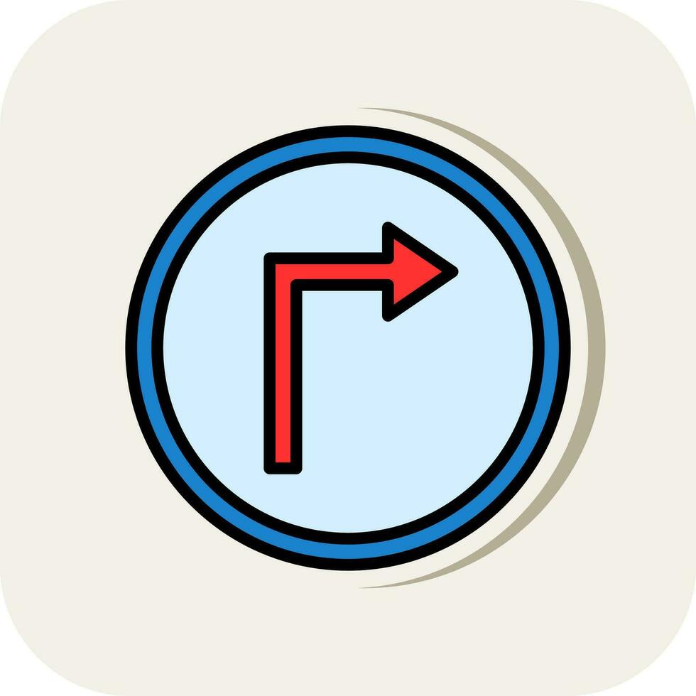 Right Turn Vector Icon Design