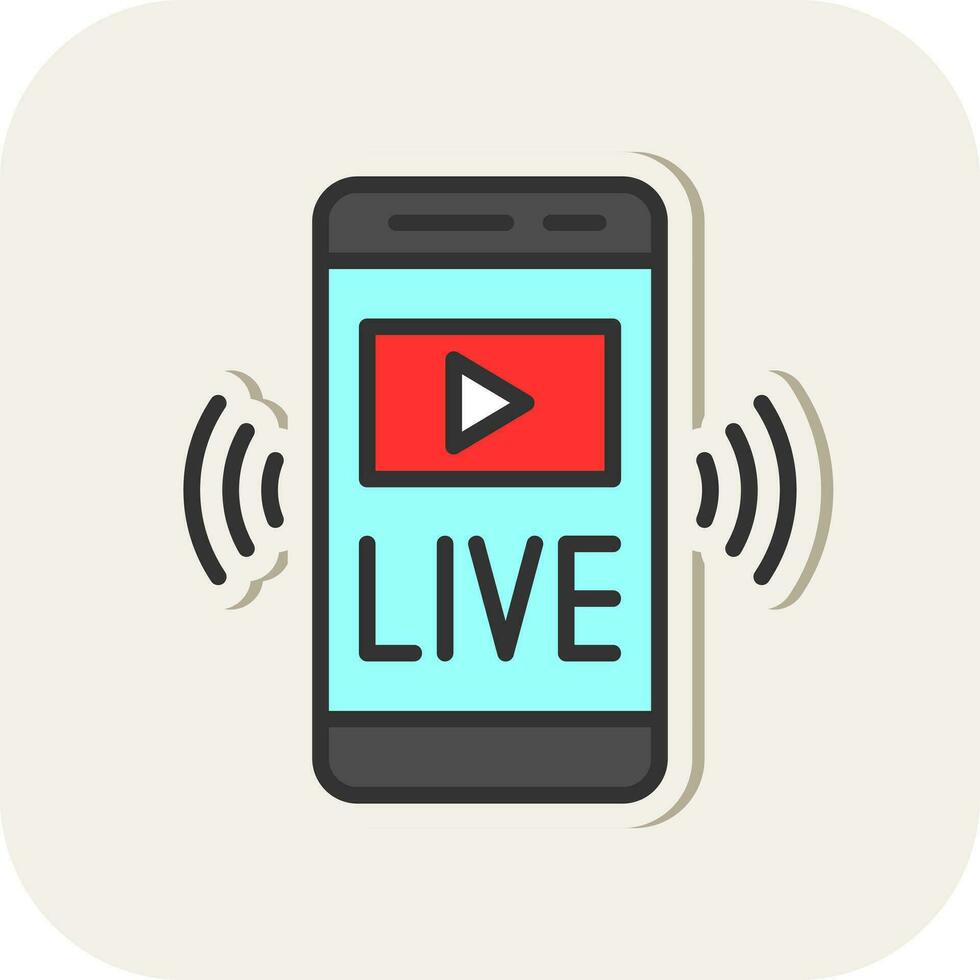 Video Stream Vector Icon Design