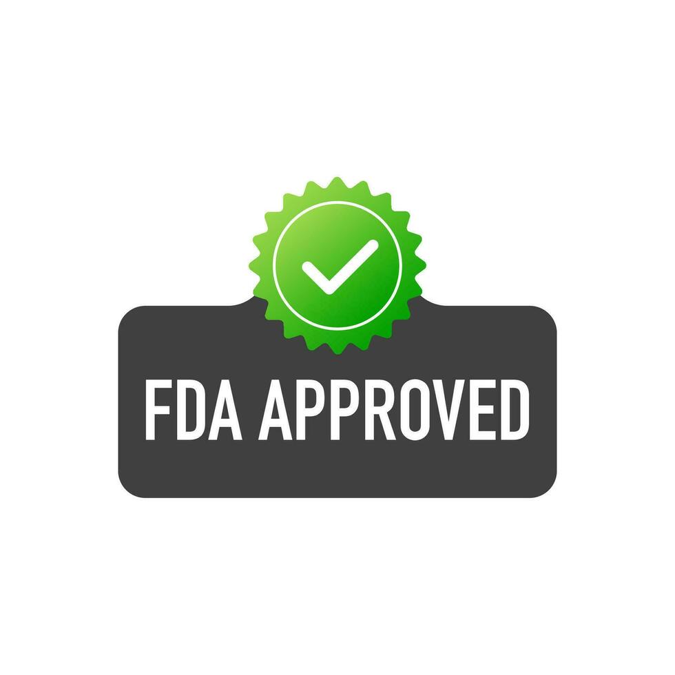 fda aprobado bandera diseño terminado un blanco antecedentes. vector