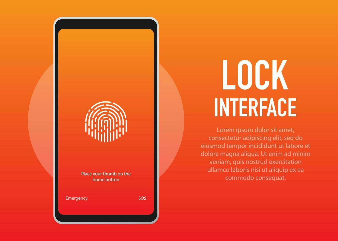 Screen Lock. PInterface for lock screen or enter password pages. Vector illustration.