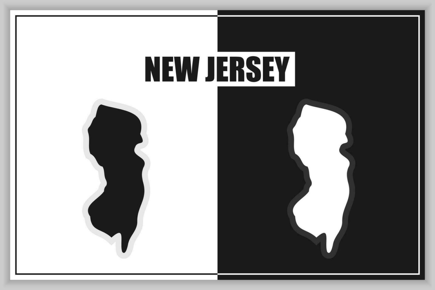 Flat style map of State of New Jersey, USA. New Jersey outline. Vector illustration