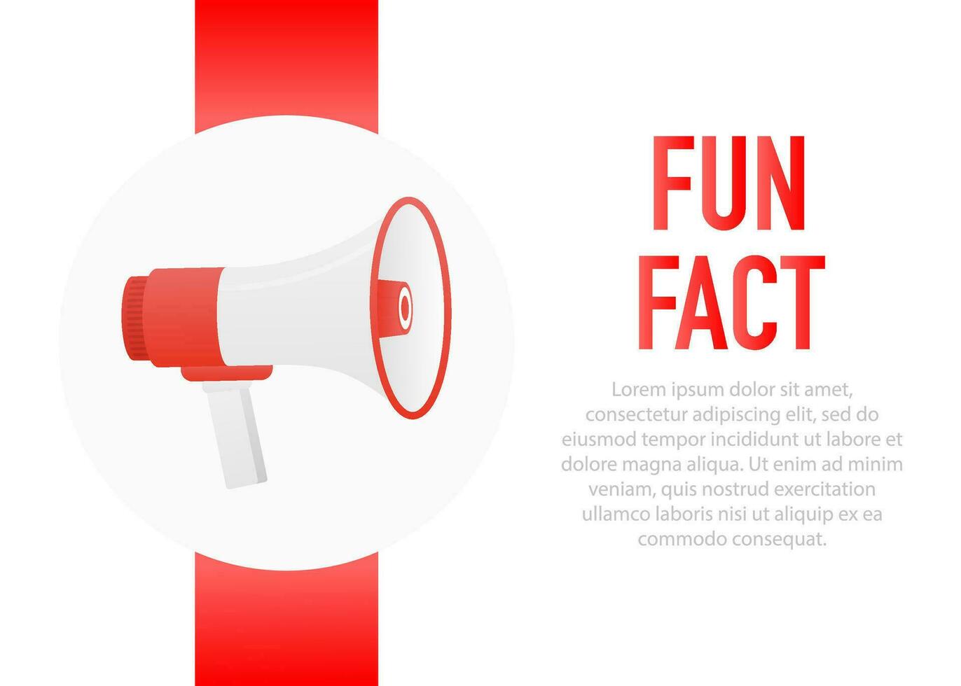 Hand holding megaphone with Fun fact. vector