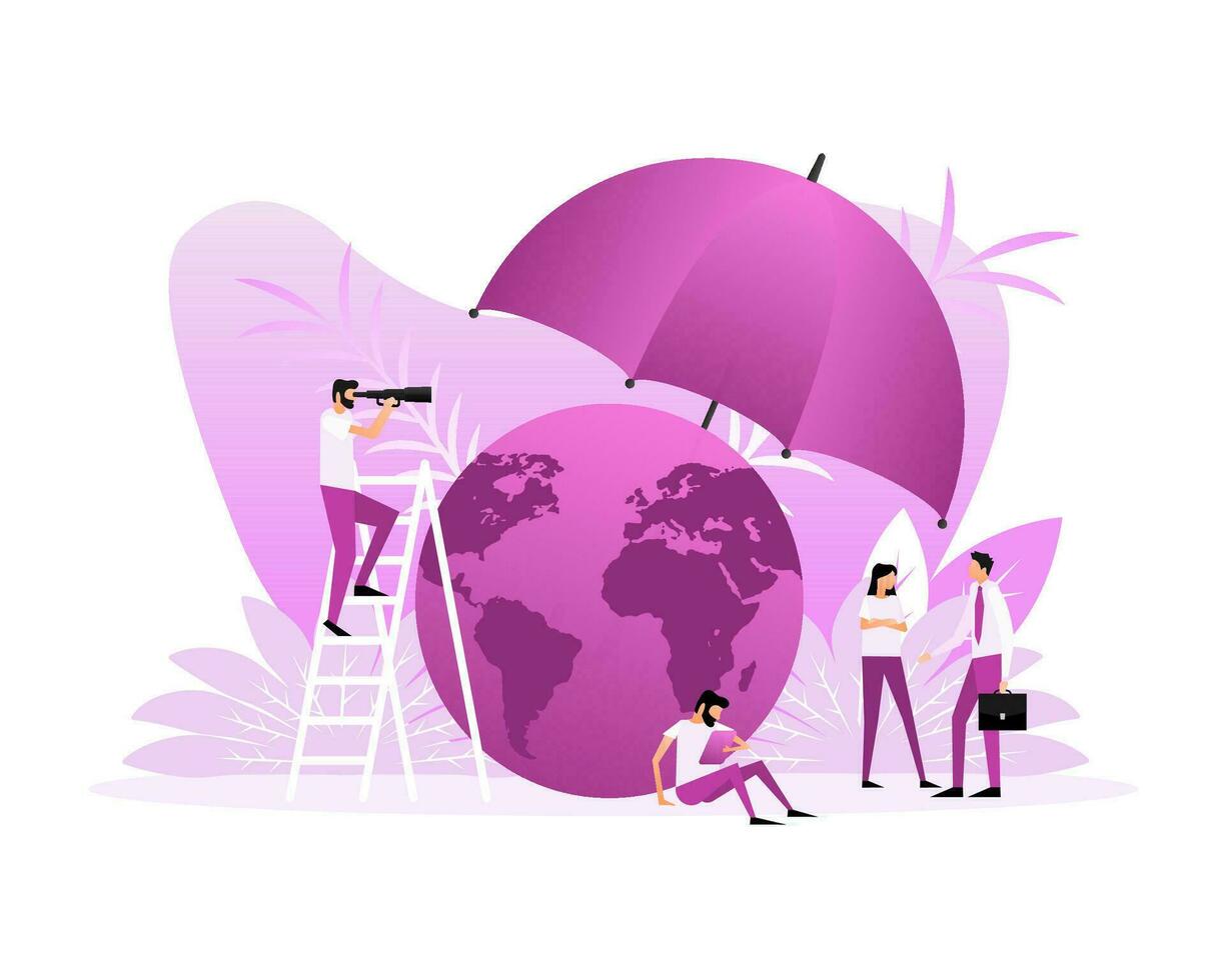 Insurance concept. Insurance policy. Money Guarantee. Vector illustration.