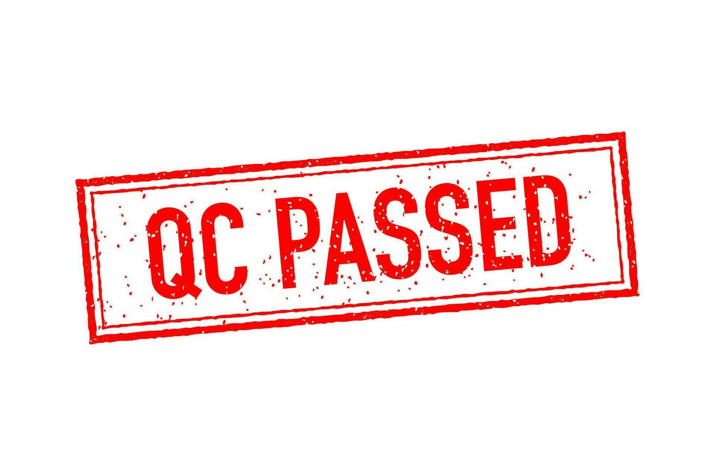 Qc passed, great design for any purposes. Qc passed. Vector illustration. Tick icon. Red stamp