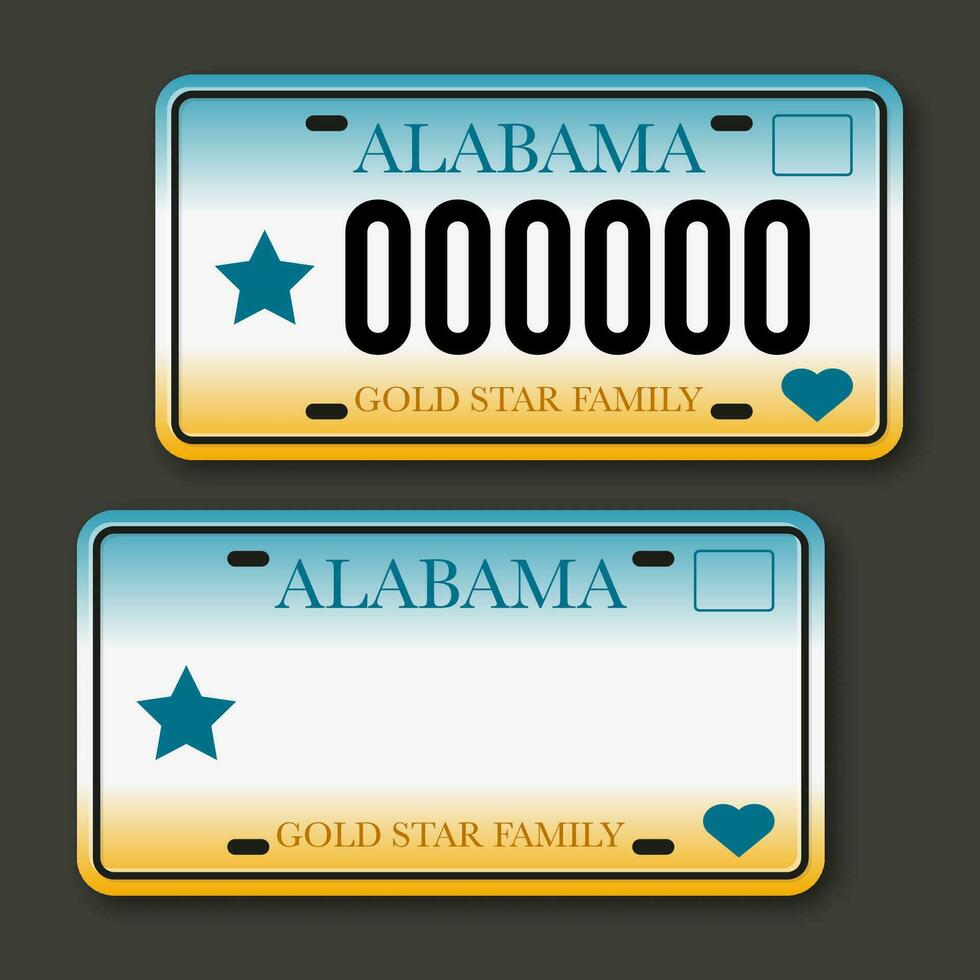 Retro car plate for banner design. Arizona state. Isolated vector illustration. Business, icon set