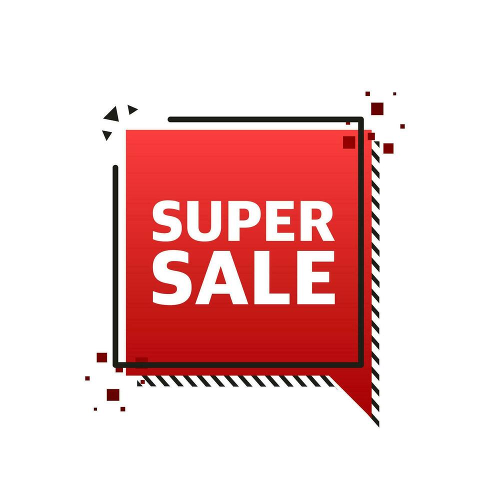 Super Sale, banner design template, discount tag, app icon, vector illustration