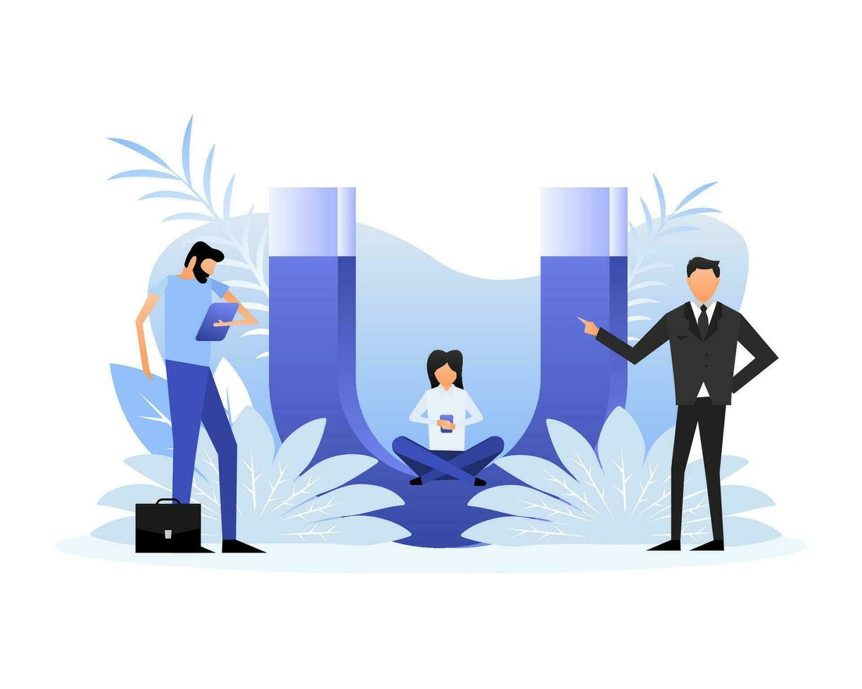 Social media with people. Digital marketing concept. Strategy concept vector