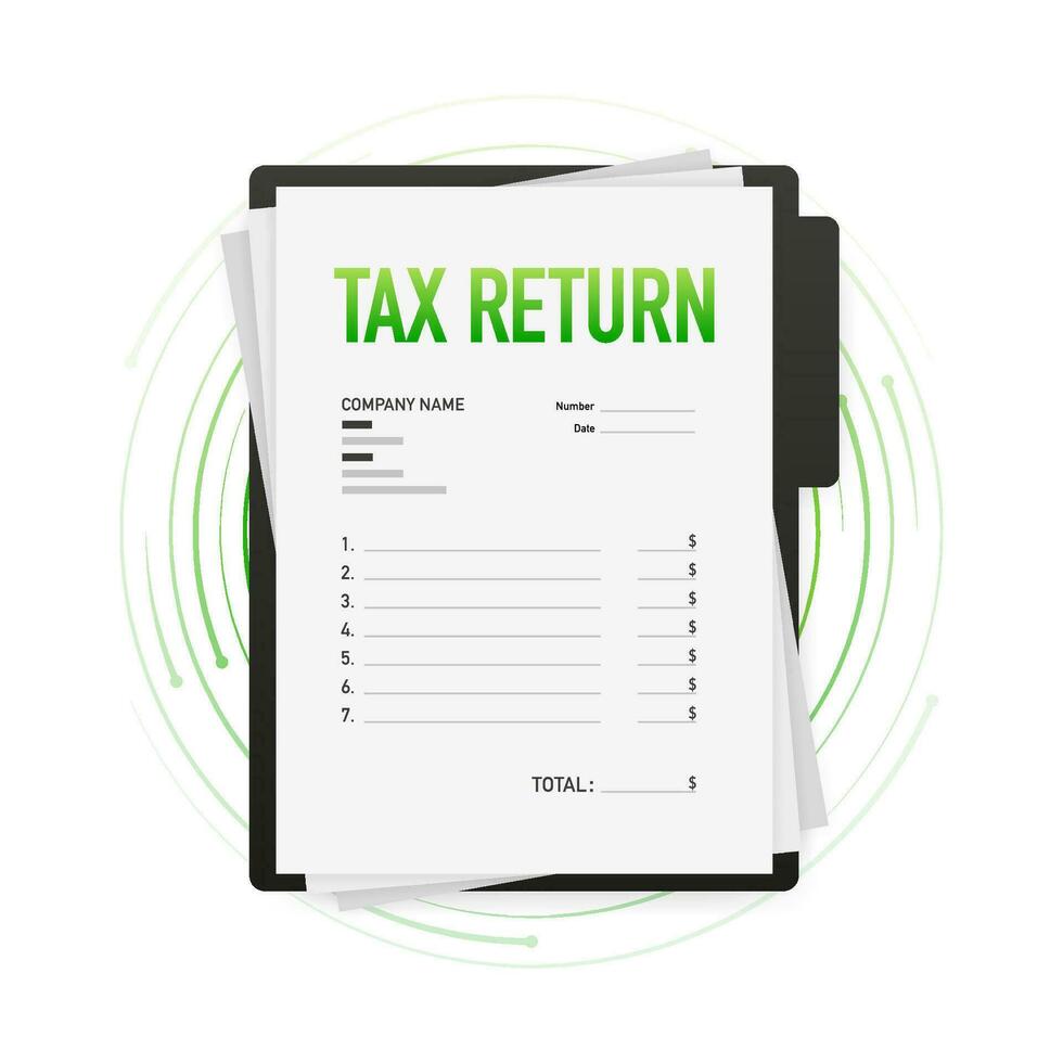Tax return. Business financial investment. Accounting concept. Flat vector illustration