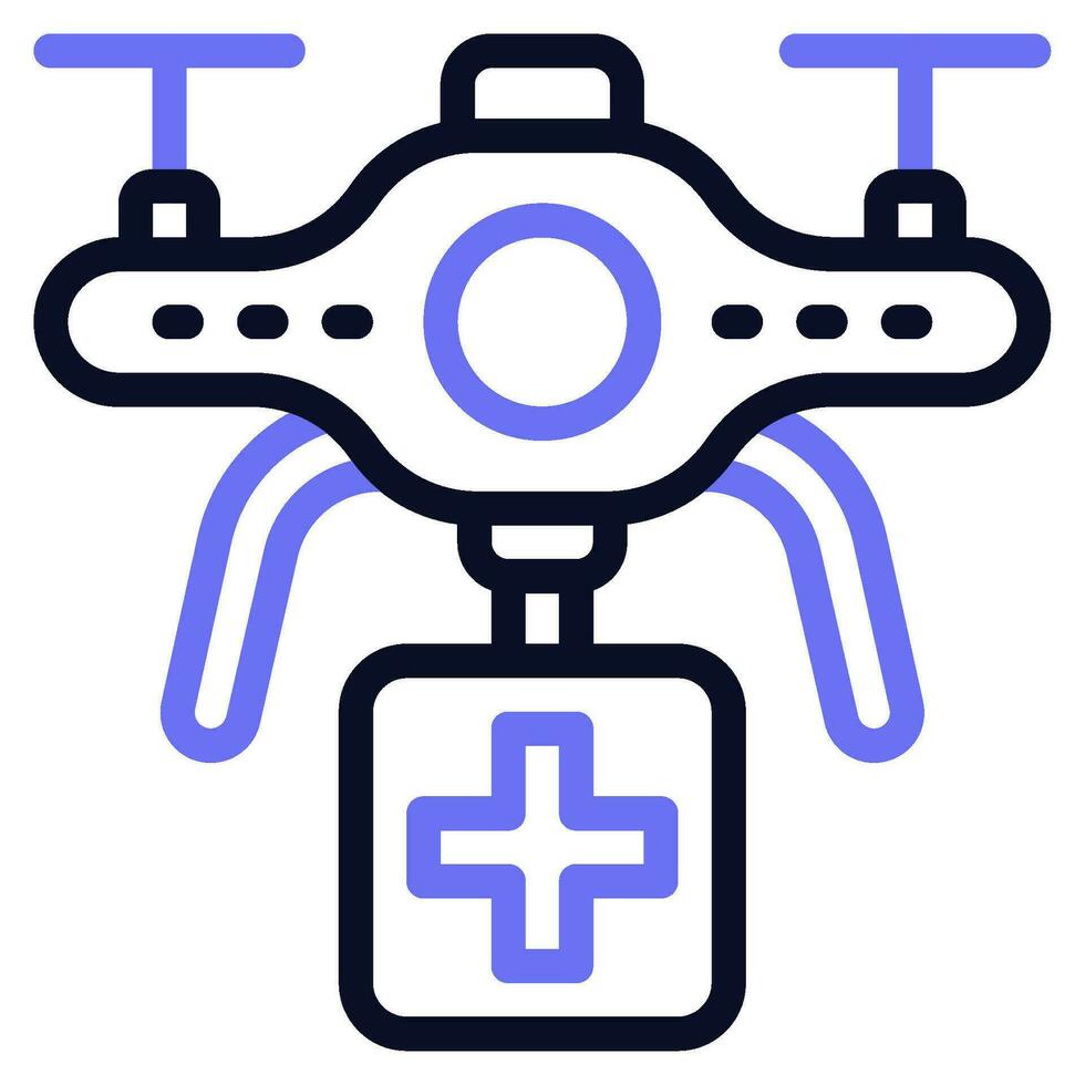 Medical Drone Delivery Icon vector