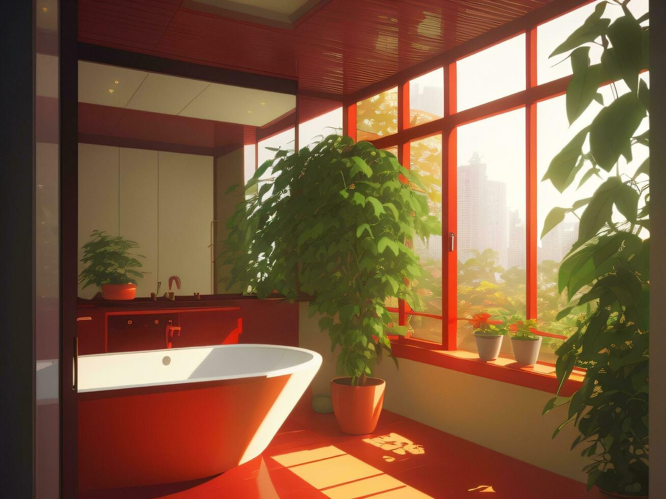 Bathroom interior design, generative AI photo