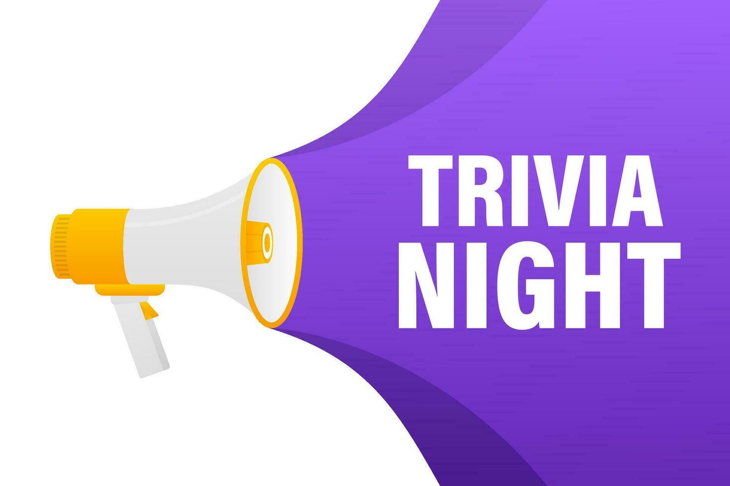 Trivia night banner in 3D style on white background. Vector illustration.