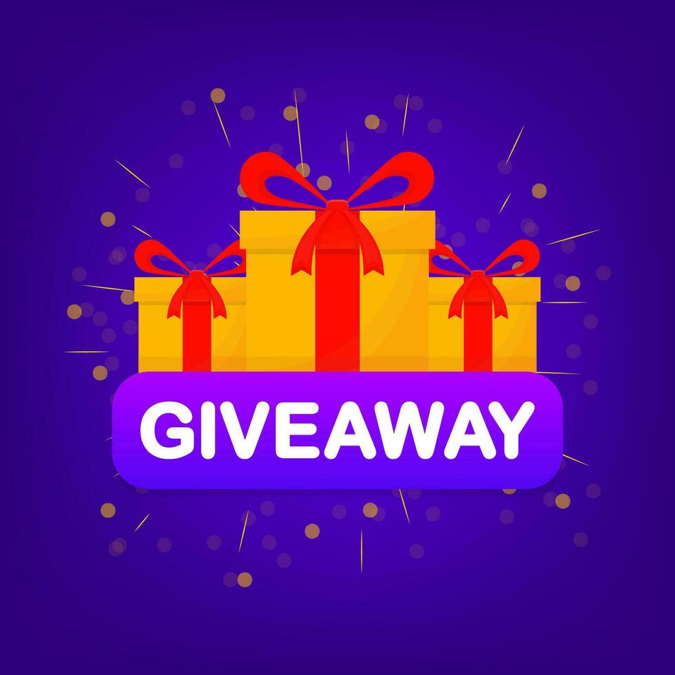 Giveaway logo template for social media post or website banner vector