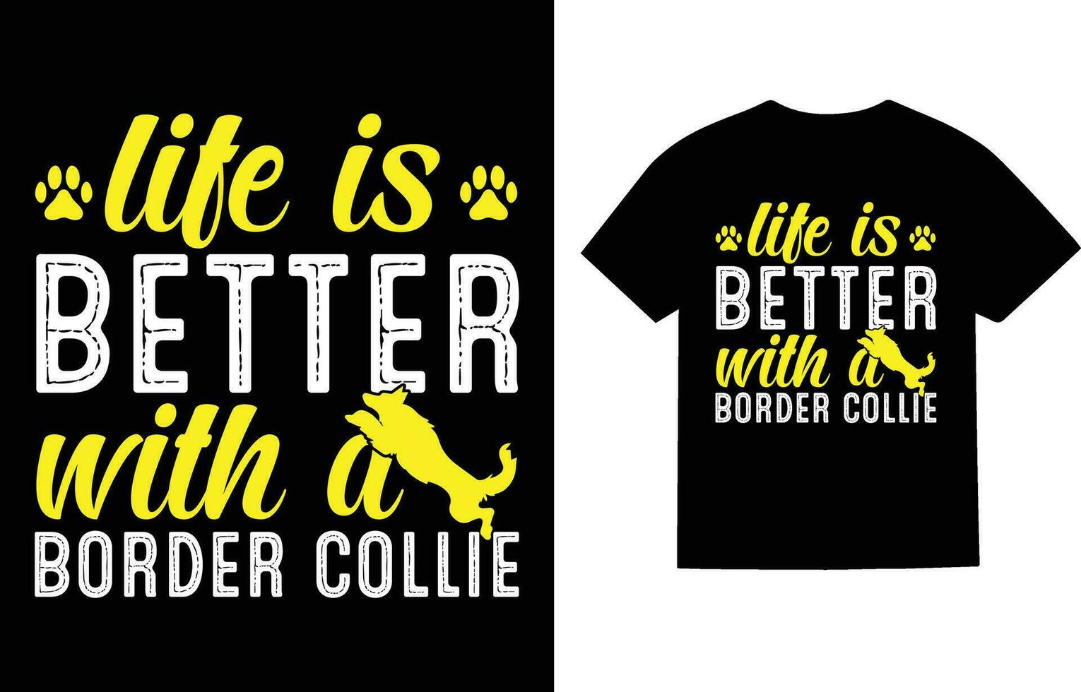 Border Collie Dog T-Shirt Design vector