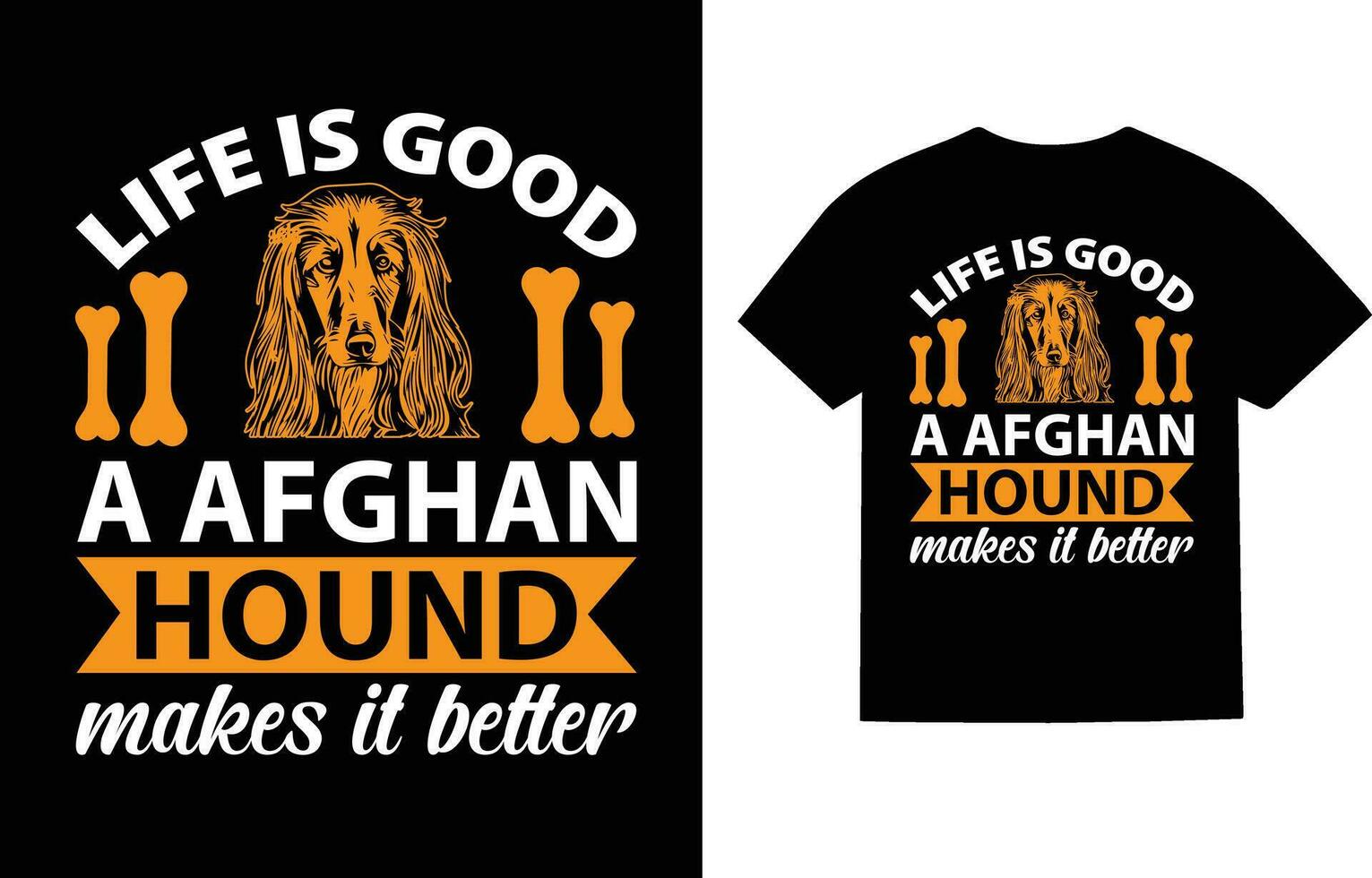 Afghan Hound Dog T-Shirt Design vector