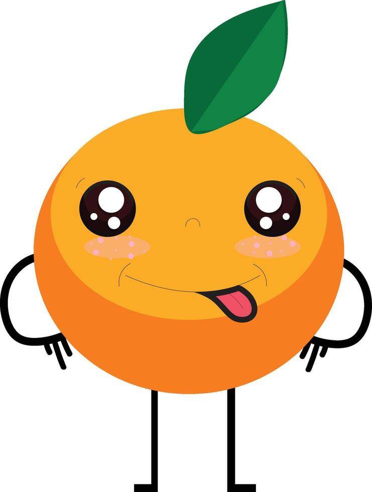 Cute orange character illustration vector