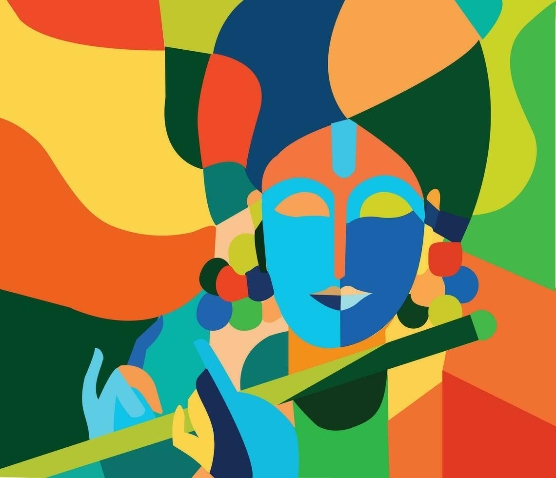 Krishna resumen pintura ilustración vector