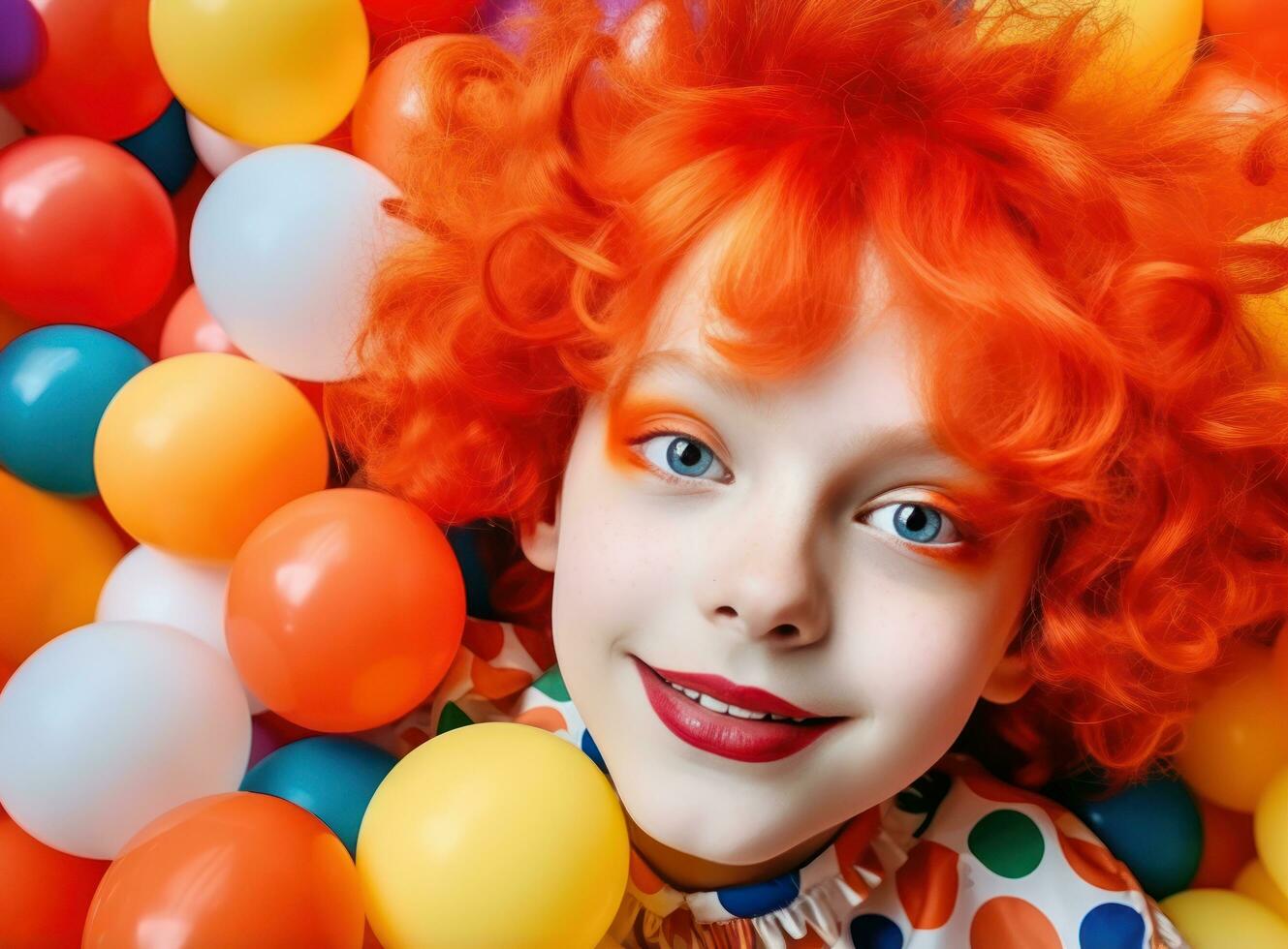 Creative party clown child photo