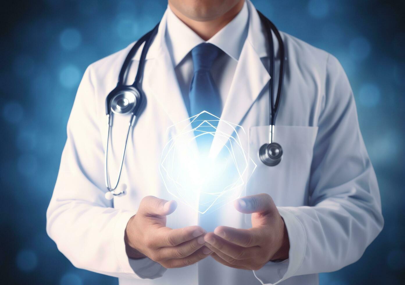Abstract medical background with doctor photo