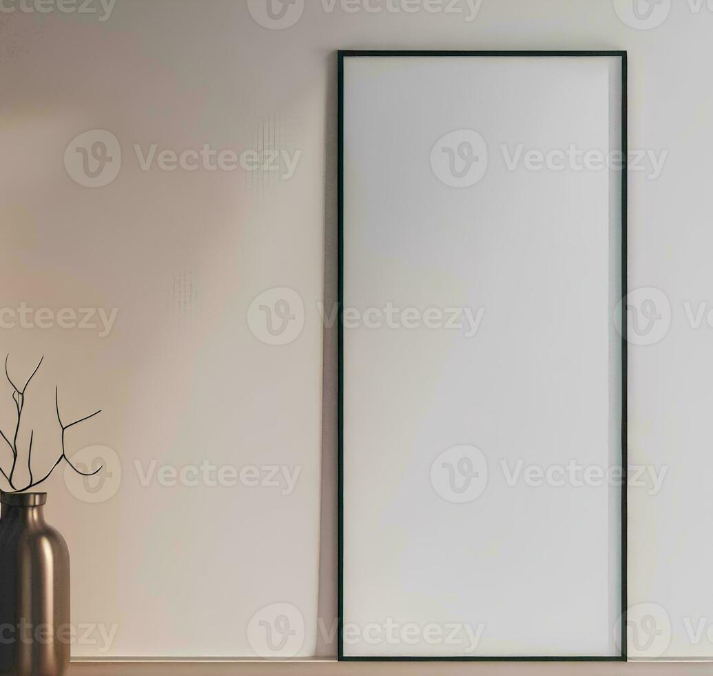 Mock-up poster frame in modern interior background AI Generated photo