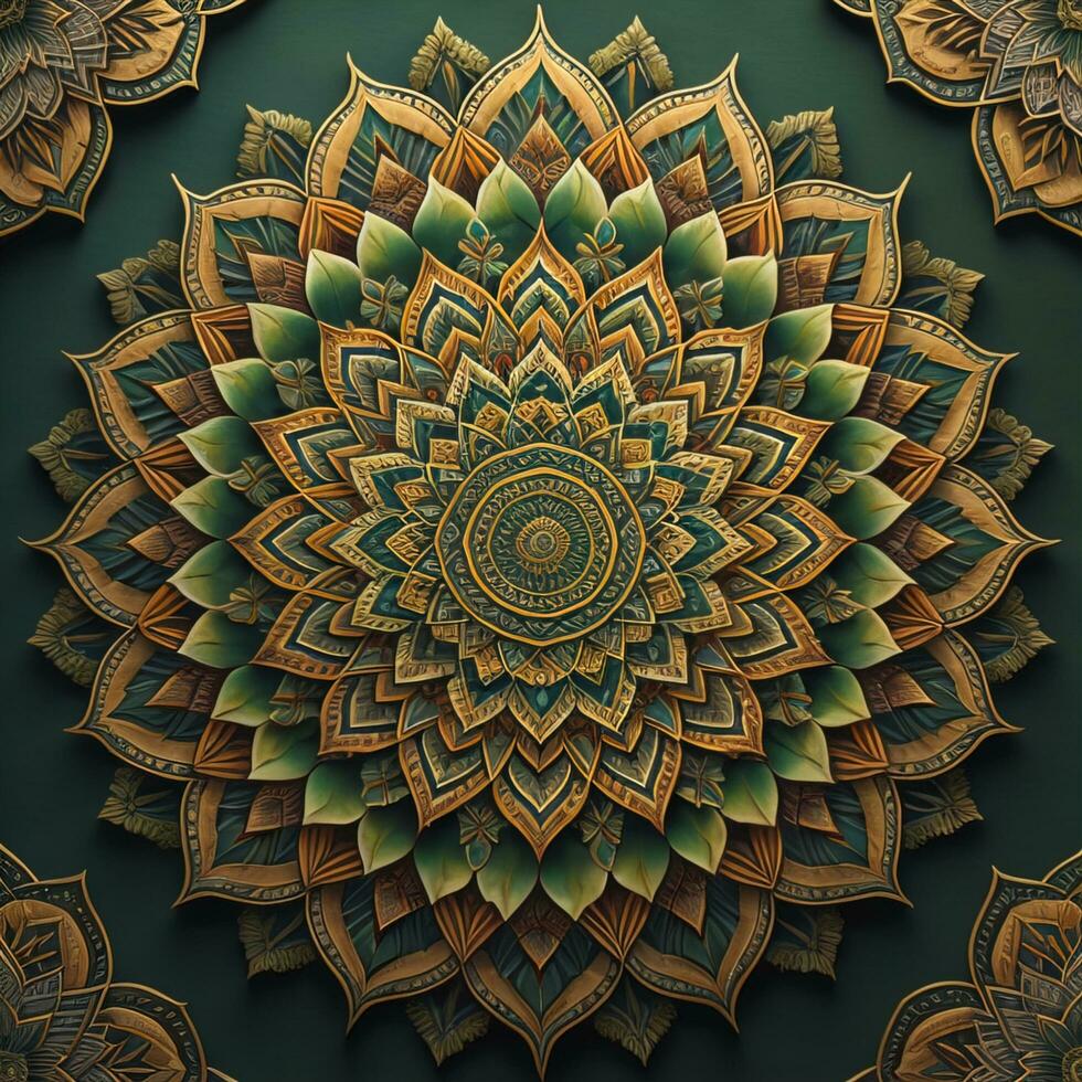 Mandala pattern. Vintage decorative elements. Hand drawn oriental background. ai generative photo