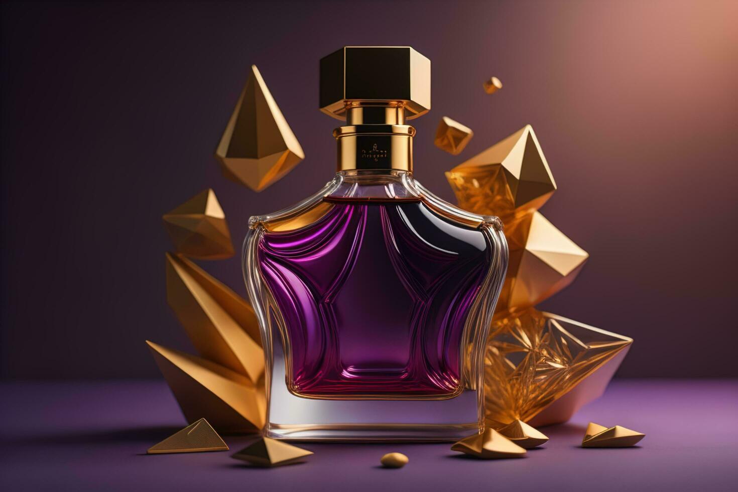 Creative and brandless Perfume bottle and flower on the wooden table, closeup. ai generative photo