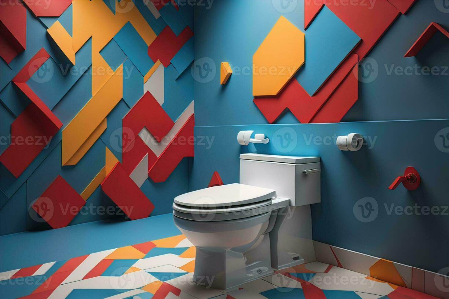 toilet bowl in modern bathroom. ai generative photo