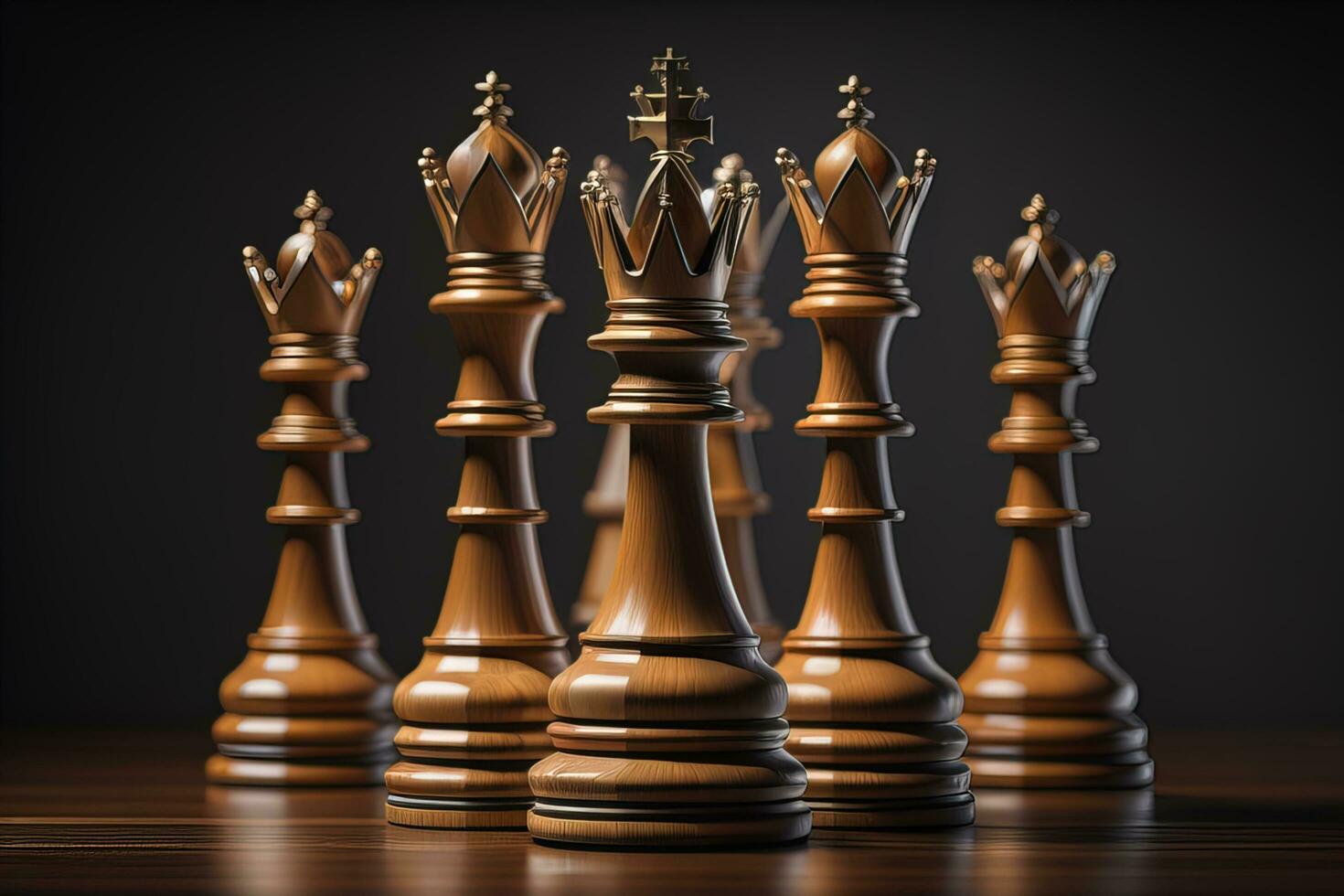 Different chess piece on a solid color background. ai generative photo