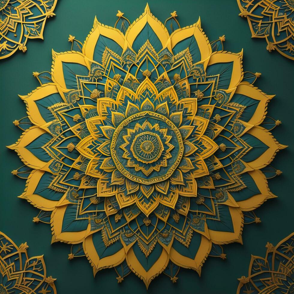 Mandala pattern. Vintage decorative elements. Hand drawn oriental background. ai generative photo