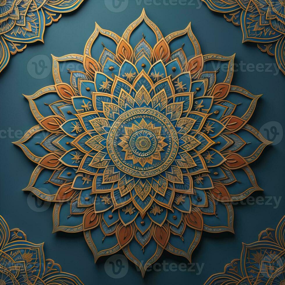 Mandala pattern. Vintage decorative elements. Hand drawn oriental background. ai generative photo