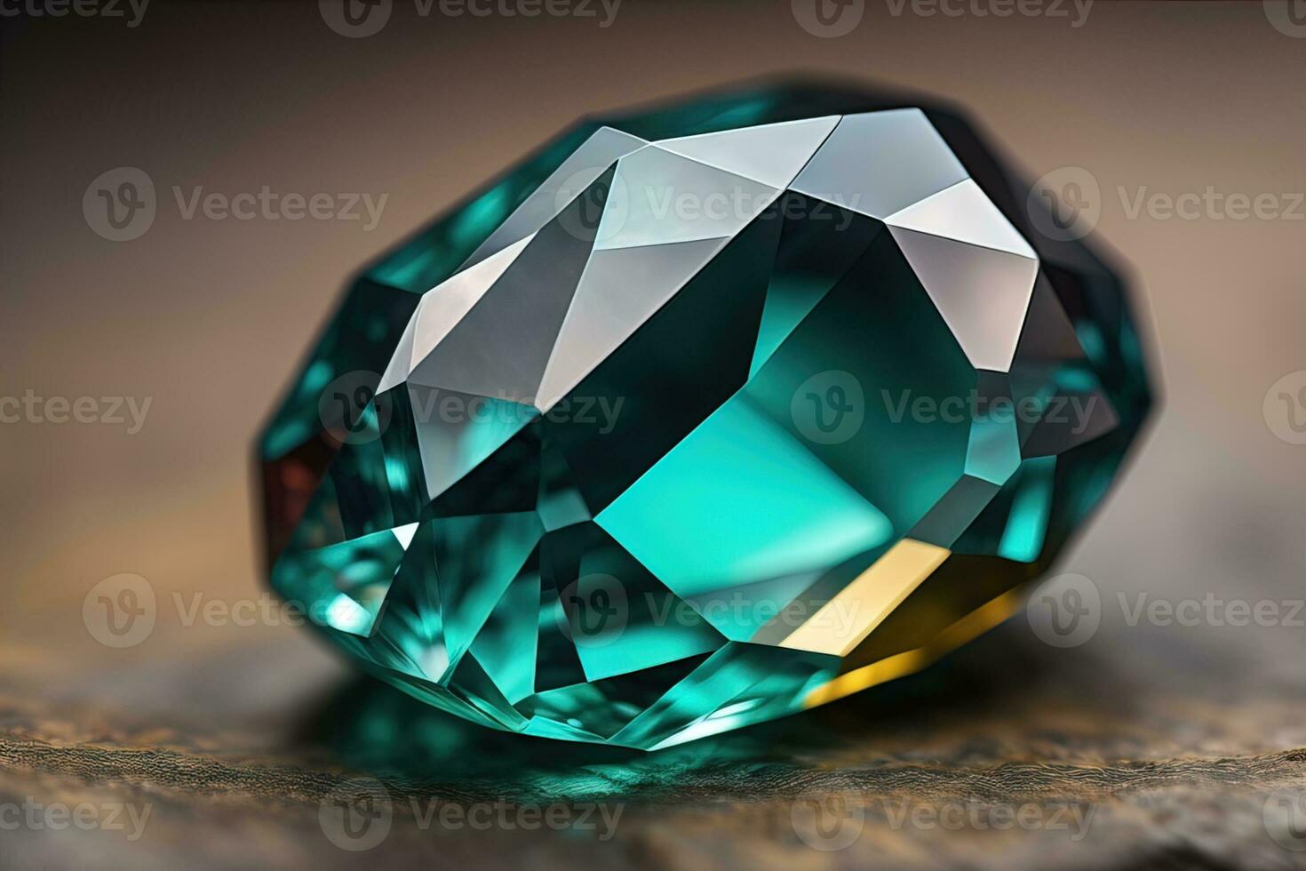 Brilliant multicolored sapphire on a surface. ai generative photo