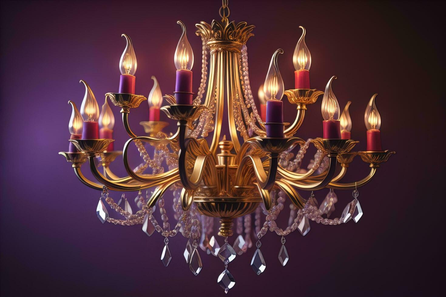 Luxury chandelier isolated on dark background. ai generative photo