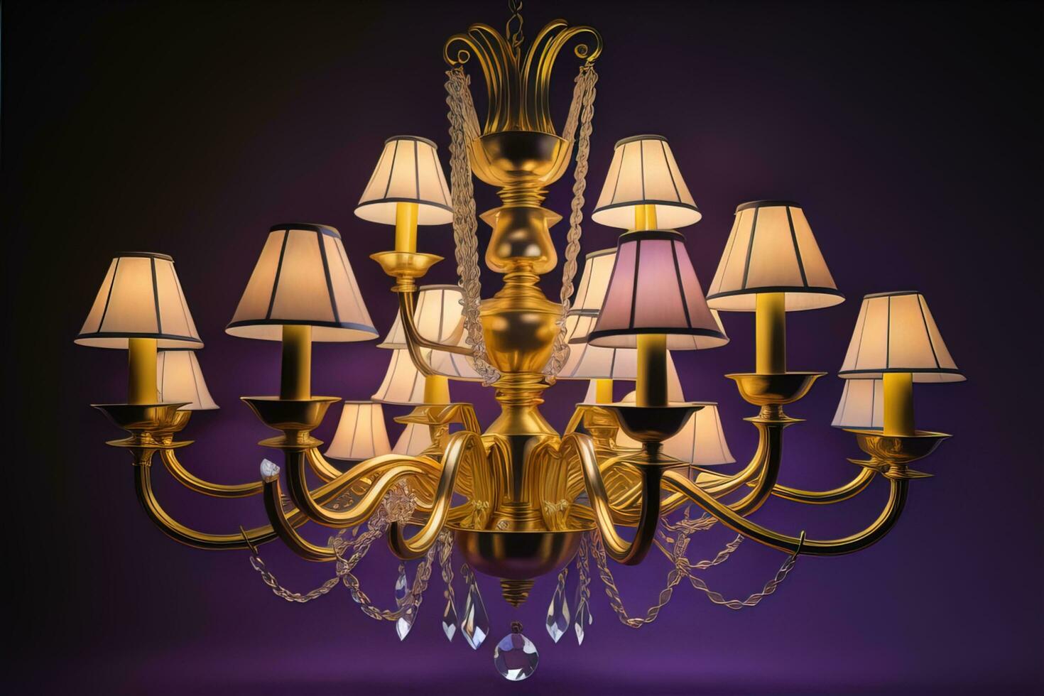 Luxury chandelier isolated on dark background. ai generative photo