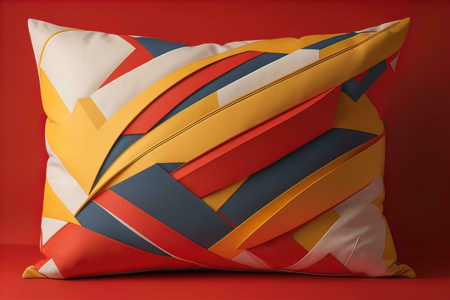 a colorful and decorative pillow on a gray background. ai generative photo