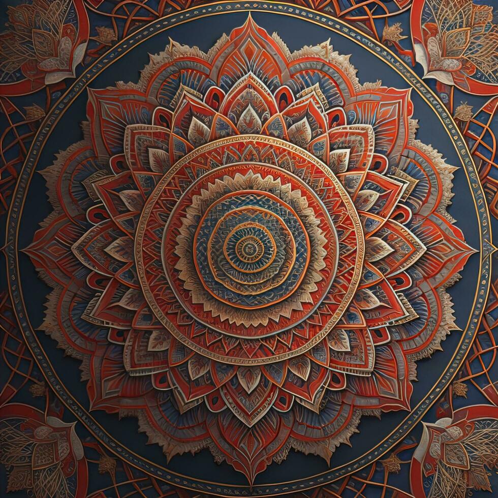 Mandala pattern. Vintage decorative elements. Hand drawn oriental background. ai generative photo