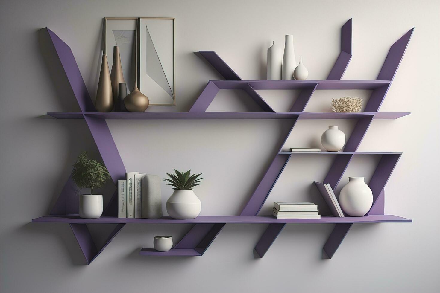 Bookshelf in scandinavian interior. ai generative photo