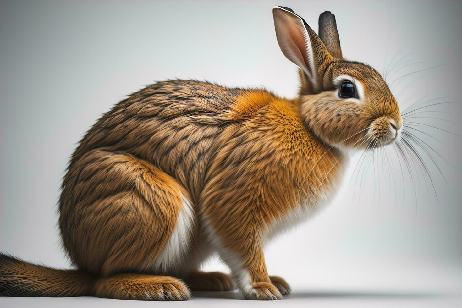 Easter bunny on a solid color background. ai generative photo