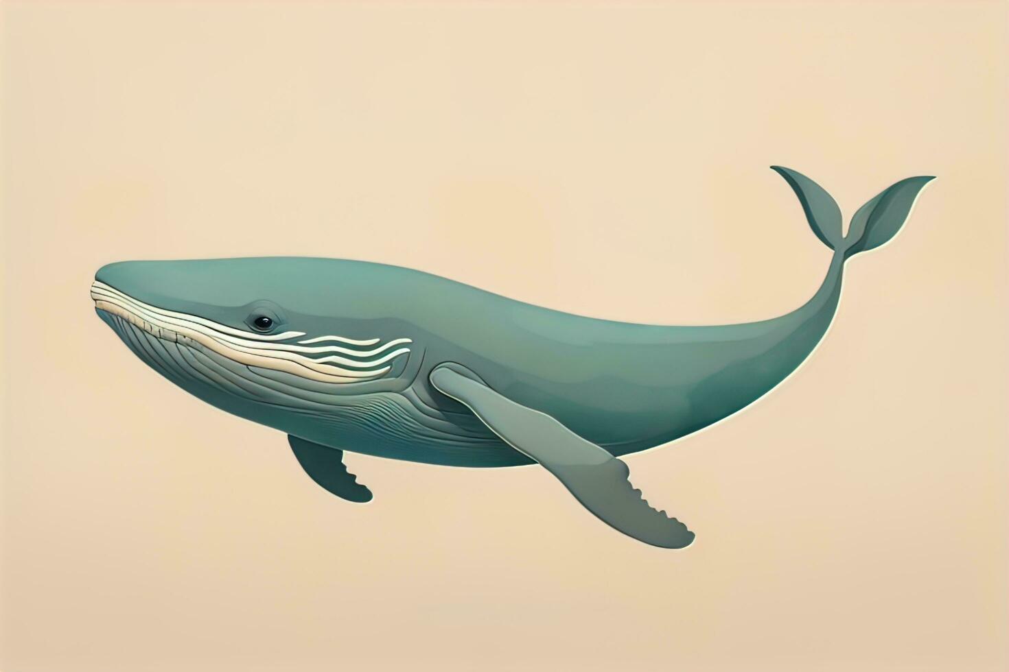 Blue whale isolated on a solid clor background. ai generative photo